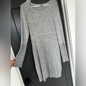 Express Gray Long Sleeve Dress